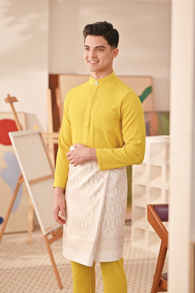 Baju Melayu Couture Slim Fit - Maize Yellow