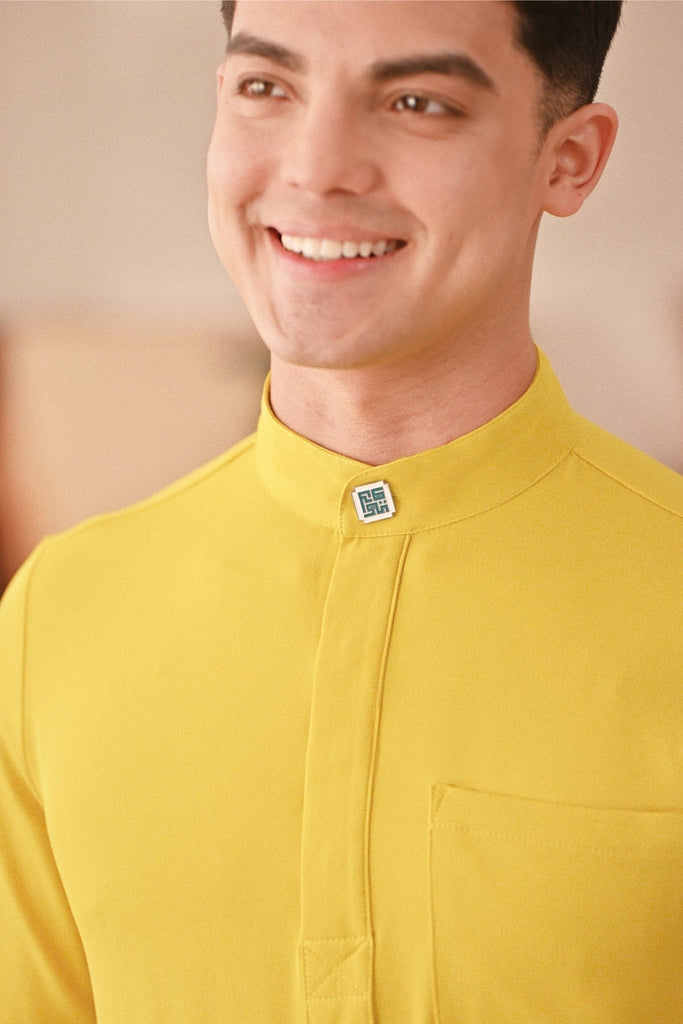 Baju Melayu Couture Slim Fit - Maize Yellow