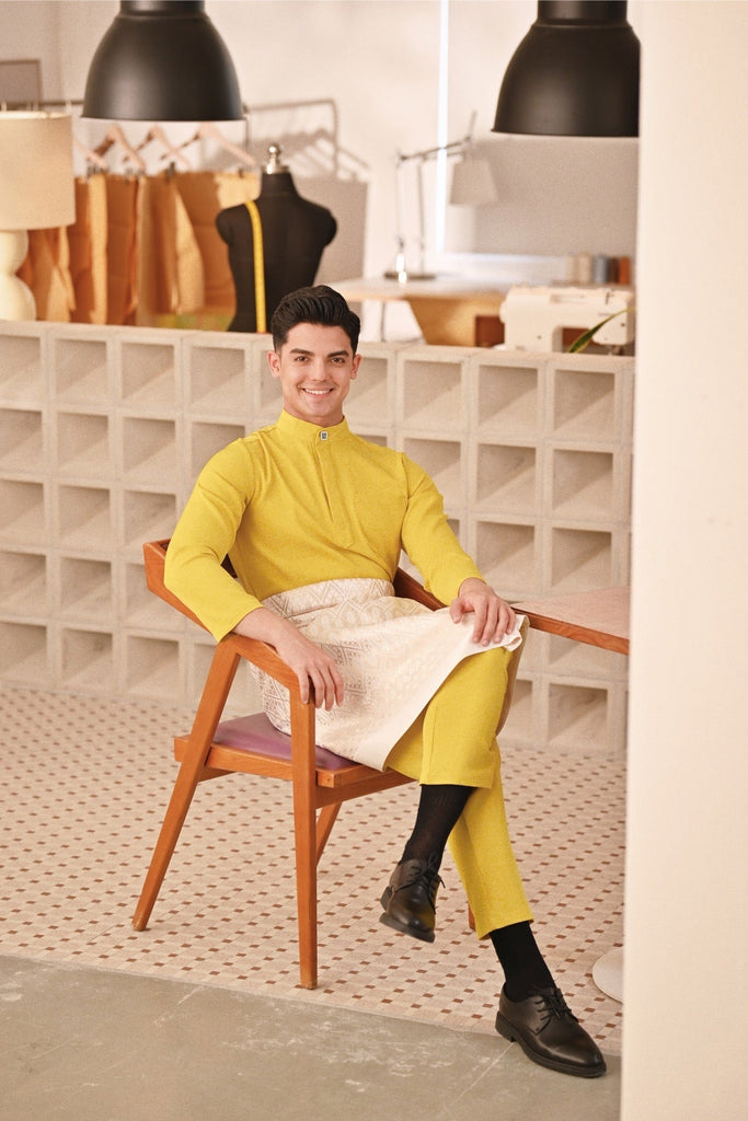Baju Melayu Couture Slim Fit - Maize Yellow