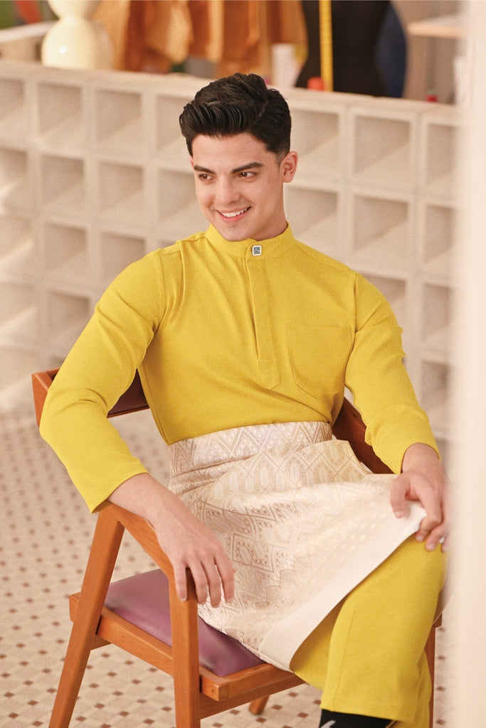 Baju Melayu Couture Slim Fit - Maize Yellow