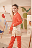 Baju Melayu Kids Couture Bespoke Fit - Orange Red
