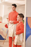 Baju Melayu Kids Couture Bespoke Fit - Orange Red