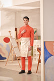 Baju Melayu Couture Slim Fit - Orange Red