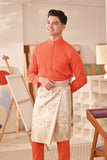 Baju Melayu Couture Slim Fit - Orange Red