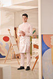 Baju Melayu Couture Slim Fit - Baby Pink