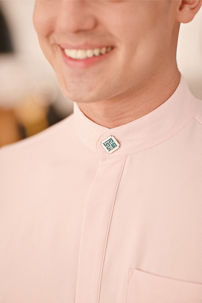 Baju Melayu Couture Slim Fit - Baby Pink