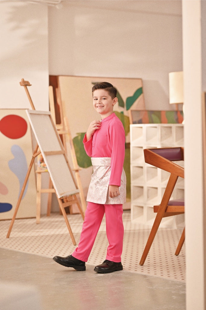 Baju Melayu Kids Couture Bespoke Fit - Fuchsia Pink