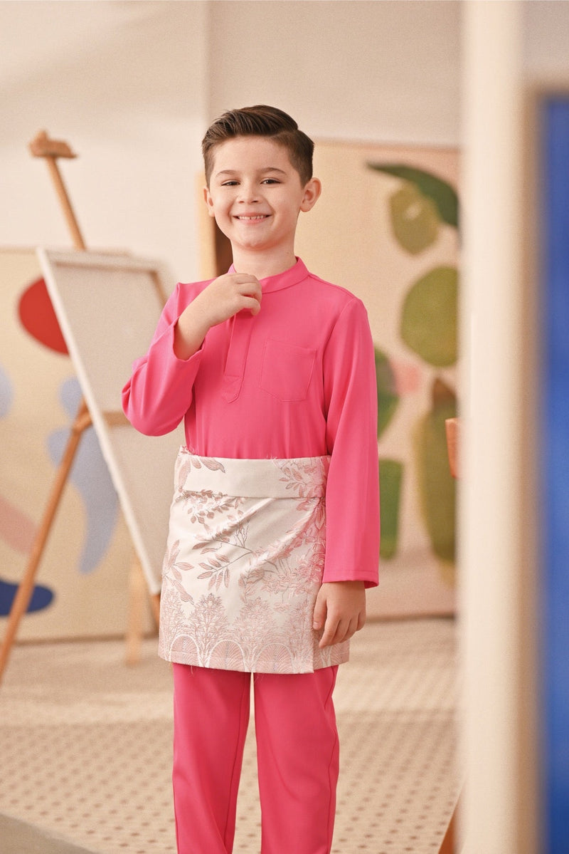 Baju Melayu Kids Couture Bespoke Fit - Fuchsia Pink