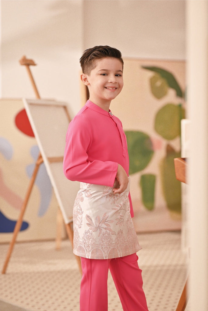 Baju Melayu Kids Couture Bespoke Fit - Fuchsia Pink