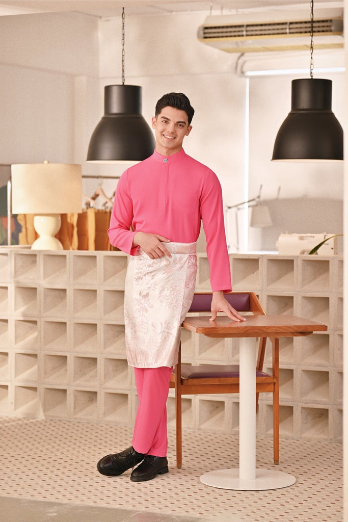 Baju Melayu Couture Slim Fit - Fuchsia Pink