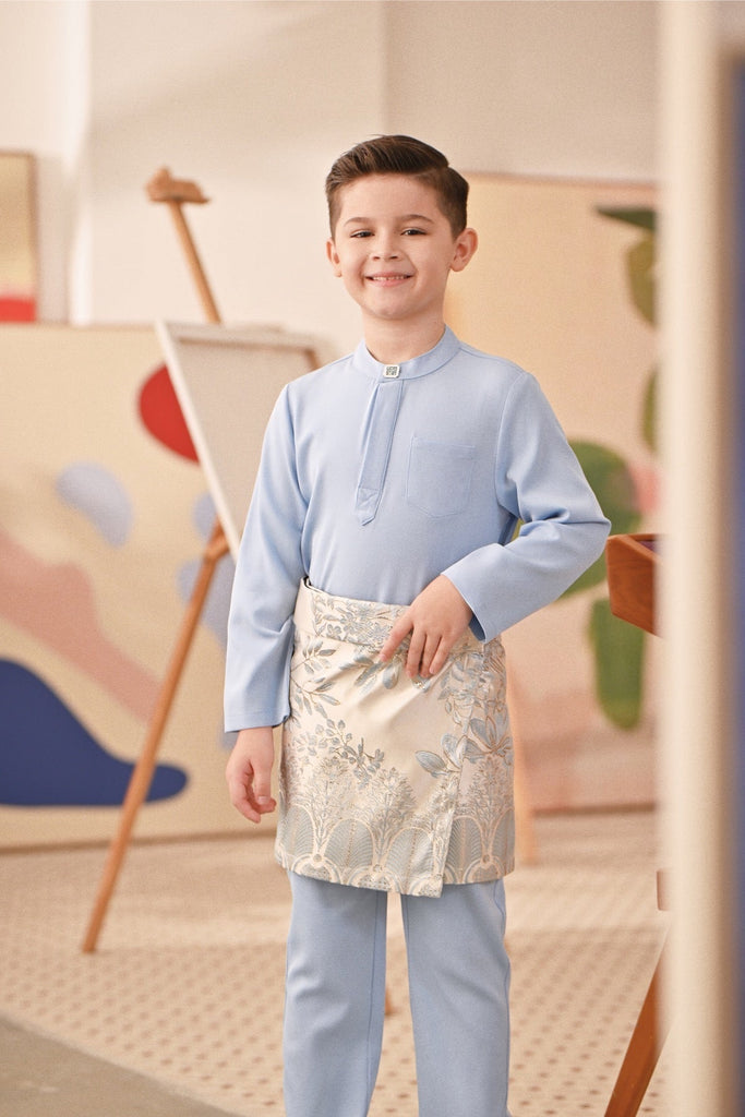 Baju Melayu Kids Couture Bespoke Fit - Ice Blue