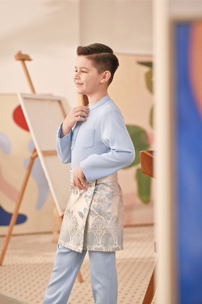 Baju Melayu Kids Couture Bespoke Fit - Ice Blue