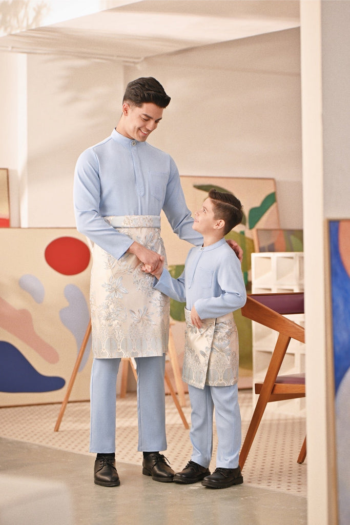 Baju Melayu Couture Slim Fit - Ice Blue