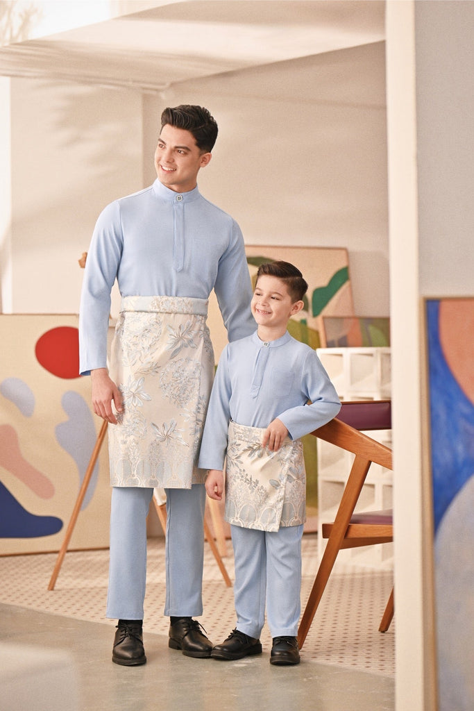 Baju Melayu Couture Slim Fit - Ice Blue