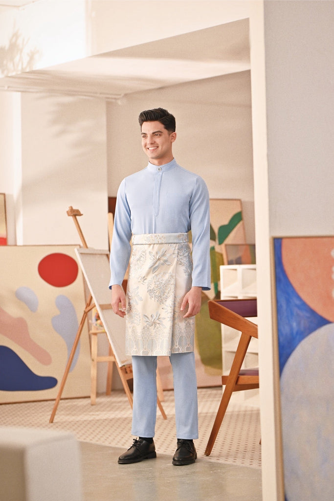 Baju Melayu Couture Slim Fit - Ice Blue
