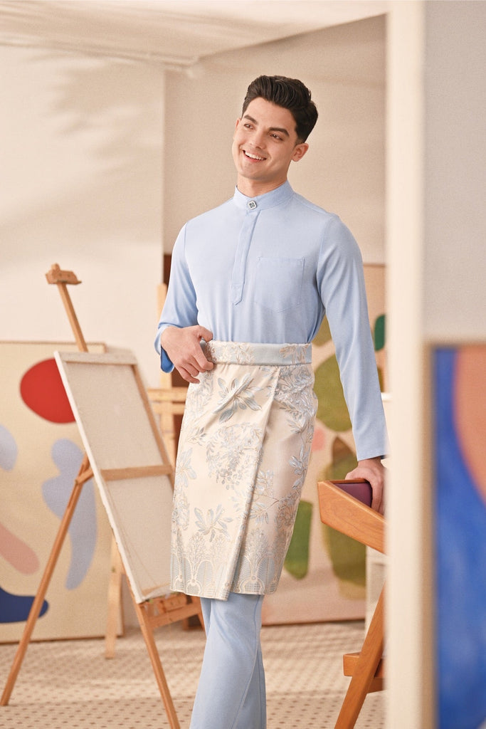 Baju Melayu Couture Slim Fit - Ice Blue