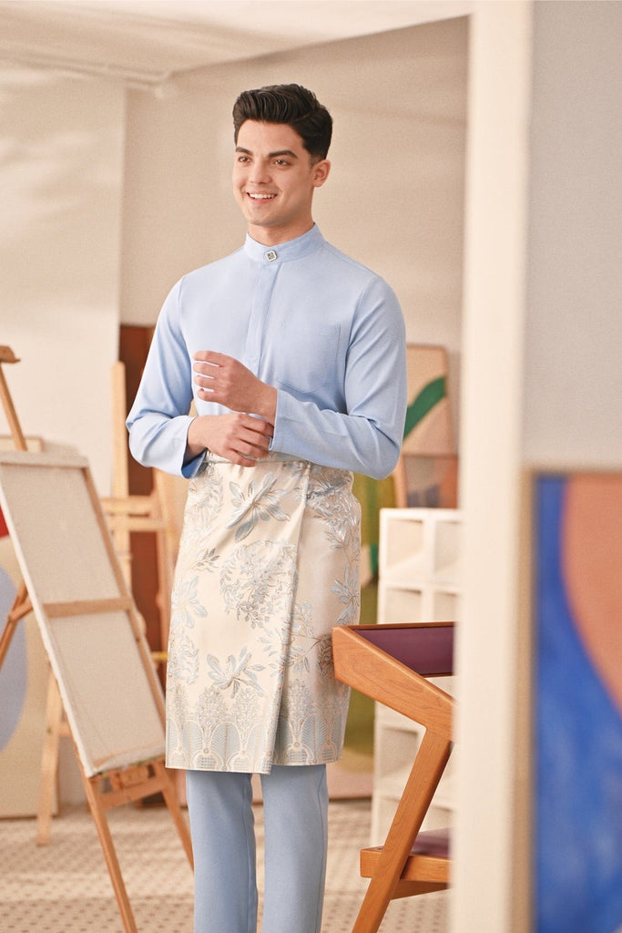 Baju Melayu Couture Slim Fit - Ice Blue