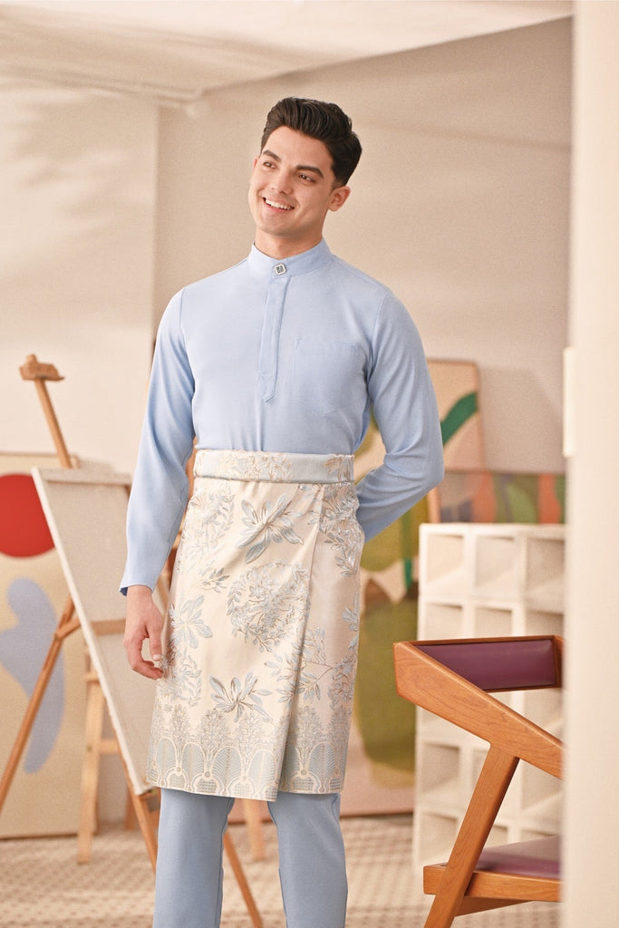 Baju Melayu Couture Slim Fit - Ice Blue