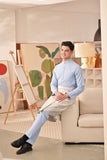 Baju Melayu Couture Slim Fit - Ice Blue