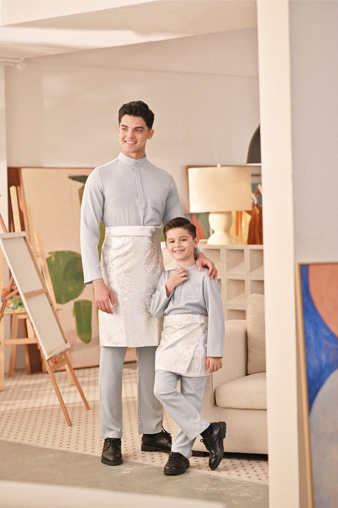 Baju Melayu Kids Couture Bespoke Fit - Pearl Blue