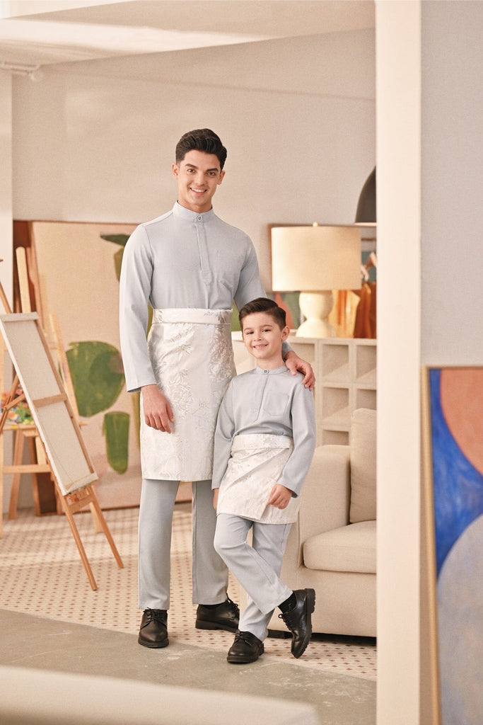 Baju Melayu Couture Slim Fit - Pearl Blue