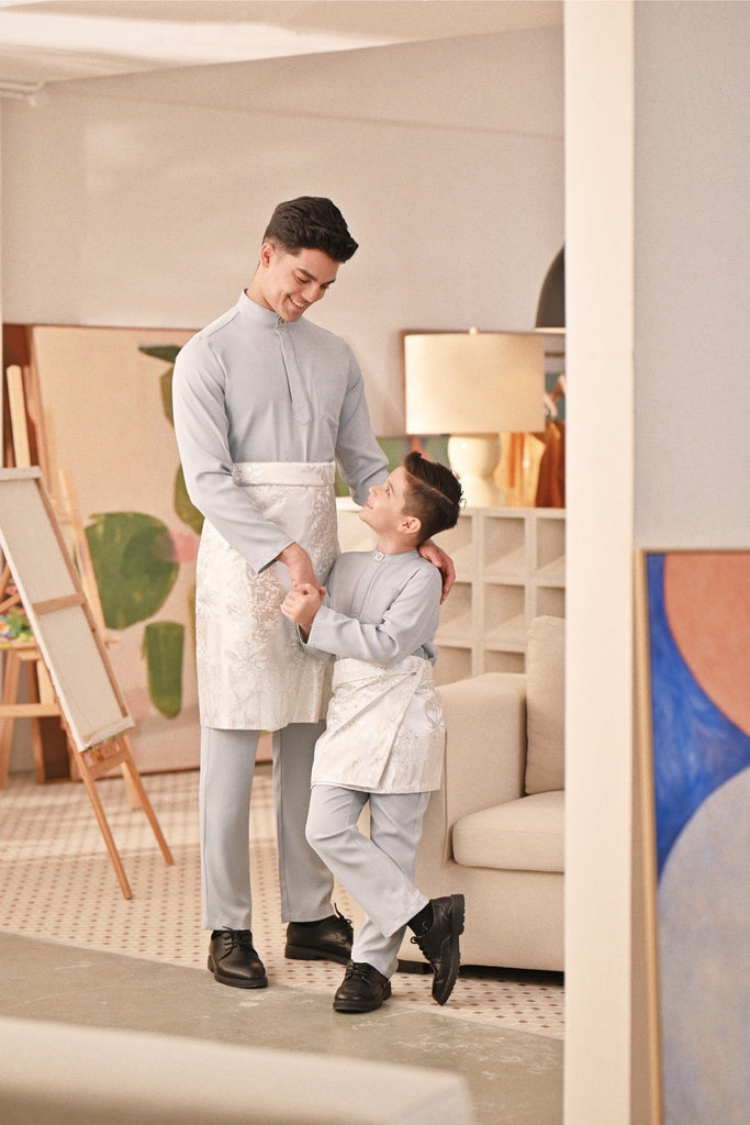 Baju Melayu Kids Couture Bespoke Fit - Pearl Blue