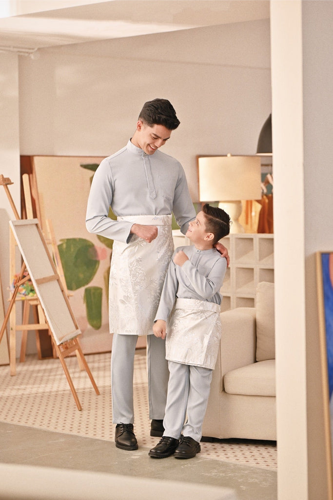 Baju Melayu Kids Couture Bespoke Fit - Pearl Blue