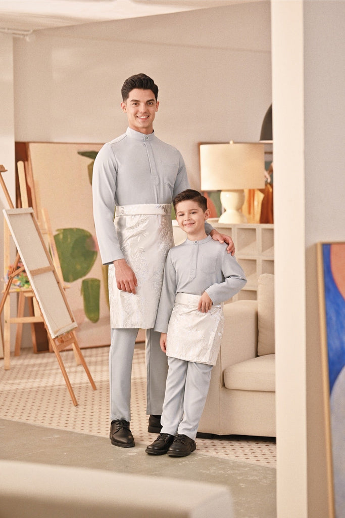 Baju Melayu Kids Couture Bespoke Fit - Pearl Blue