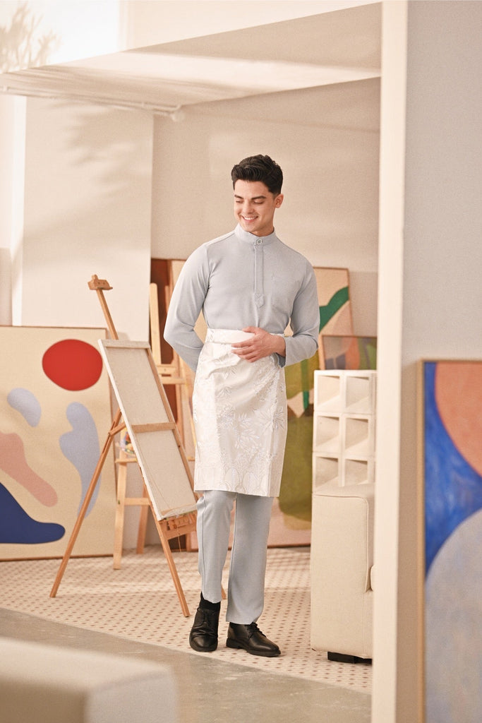 Baju Melayu Couture Slim Fit - Pearl Blue