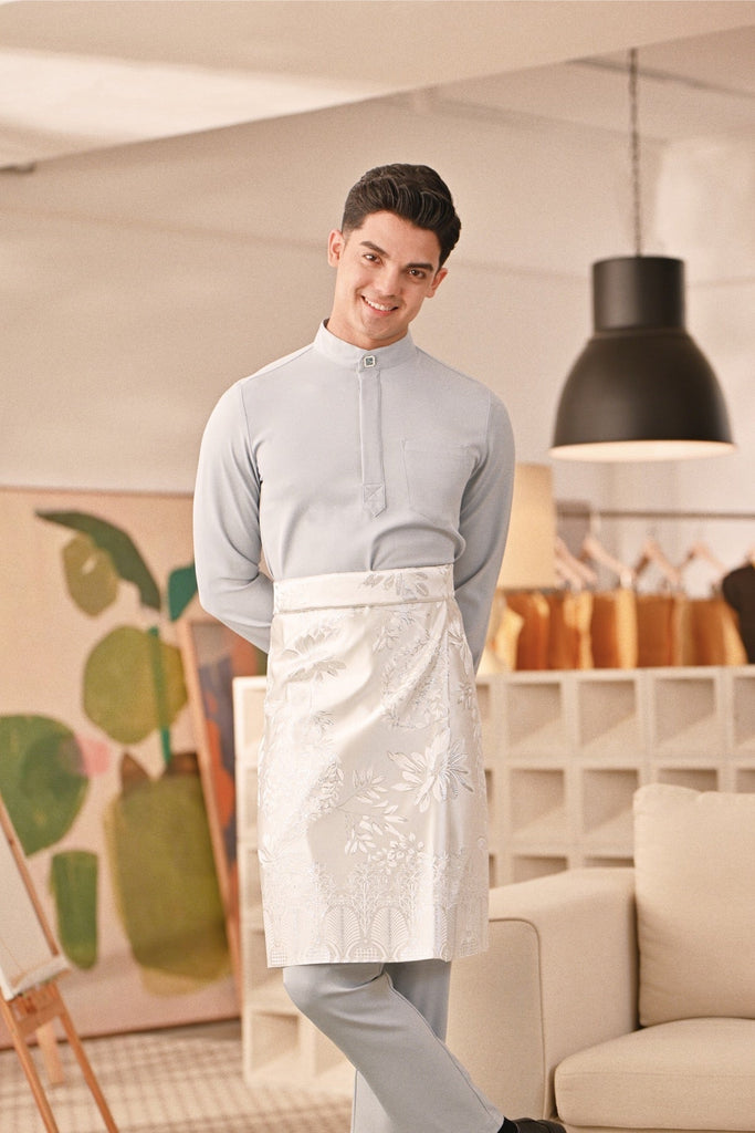 Baju Melayu Couture Slim Fit - Pearl Blue