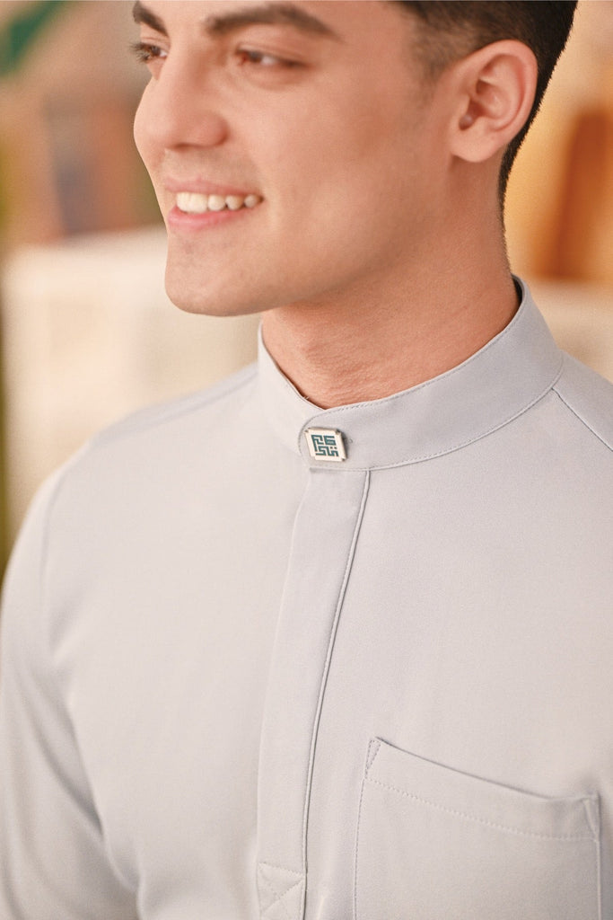 Baju Melayu Couture Slim Fit - Pearl Blue