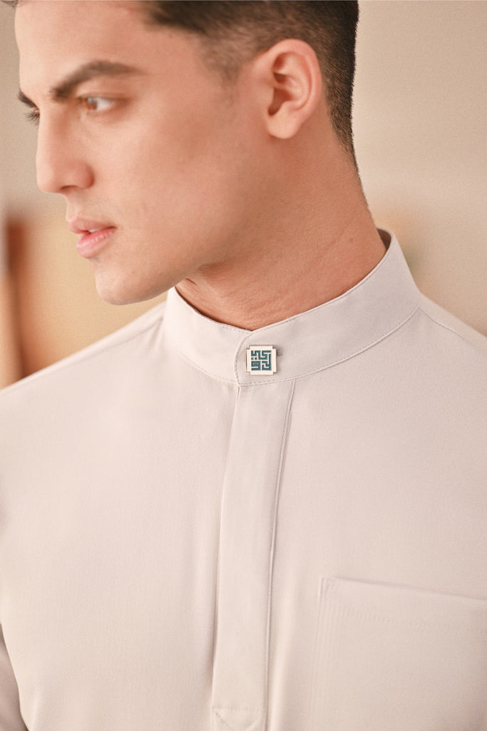 Baju Melayu Couture Slim Fit - Light Grey