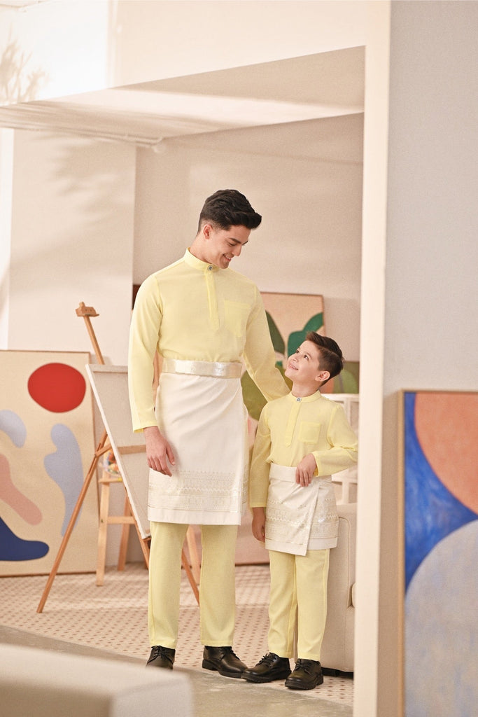Baju Melayu Couture Slim Fit - Tender Yellow