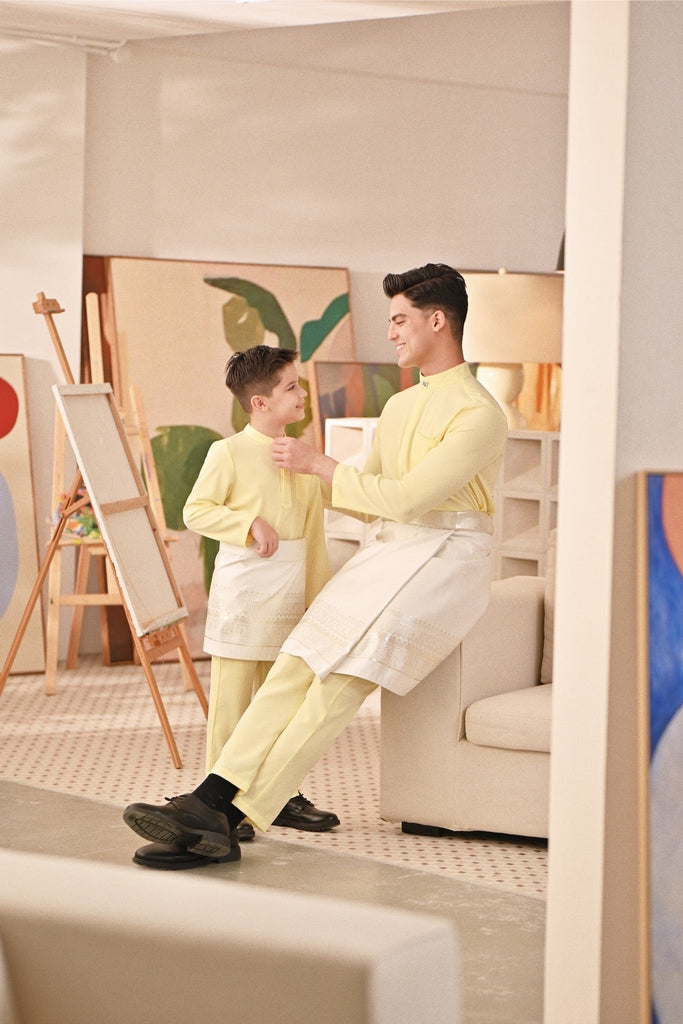 Baju Melayu Kids Couture Bespoke Fit - Tender Yellow