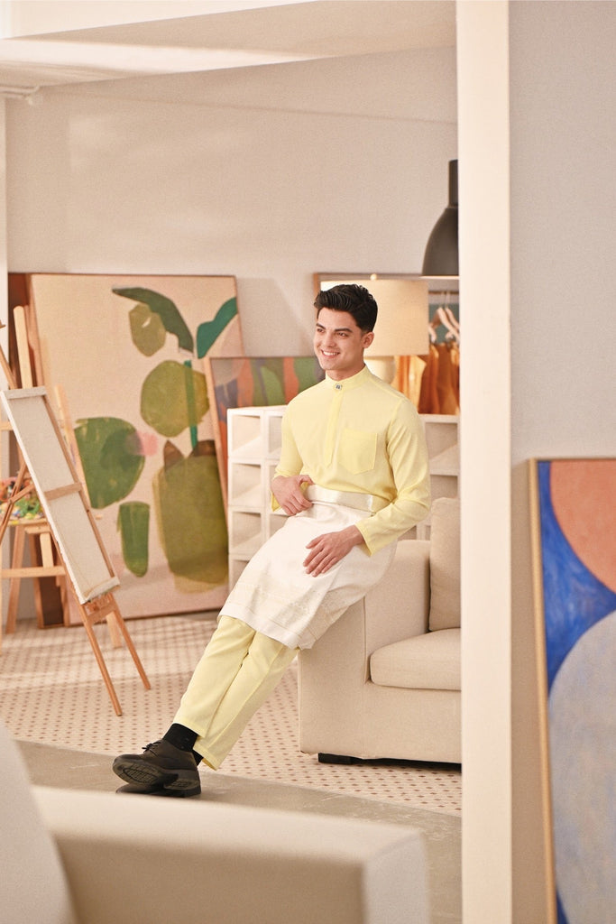Baju Melayu Couture Slim Fit - Tender Yellow