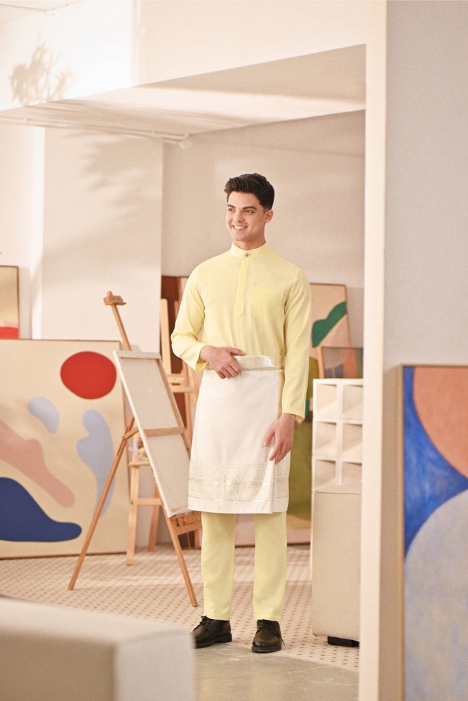 Baju Melayu Couture Slim Fit - Tender Yellow