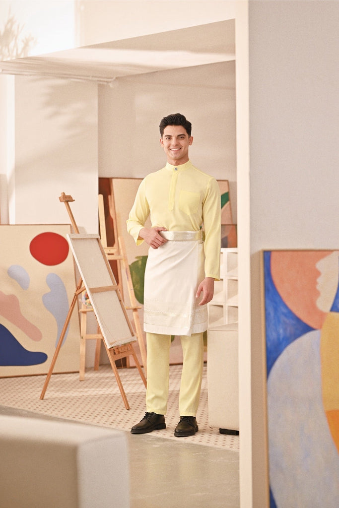 Baju Melayu Couture Slim Fit - Tender Yellow