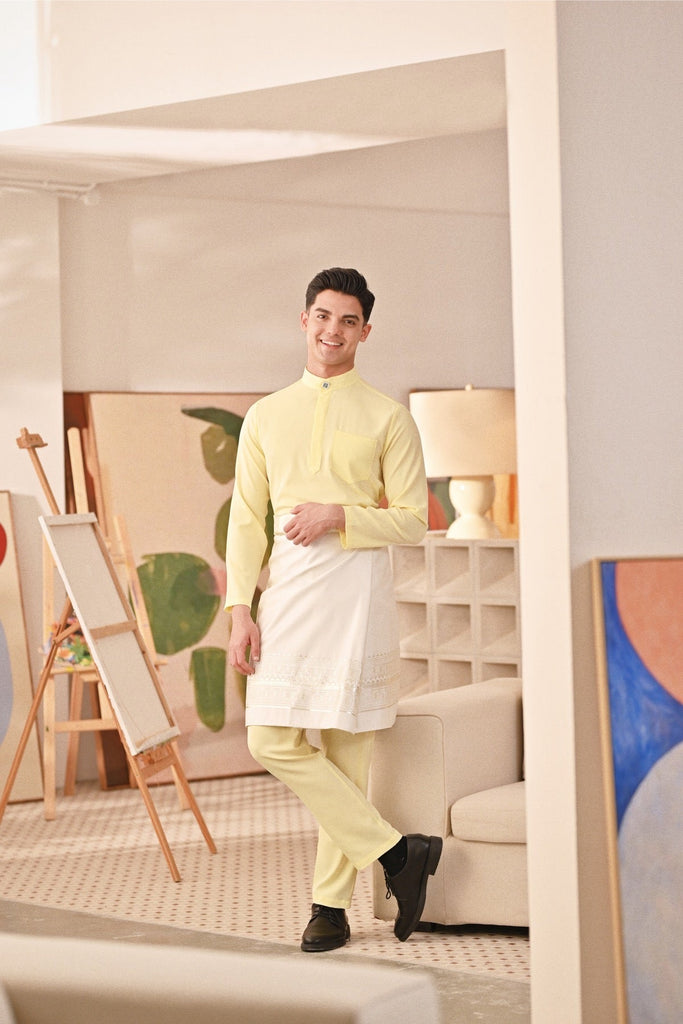 Baju Melayu Couture Slim Fit - Tender Yellow