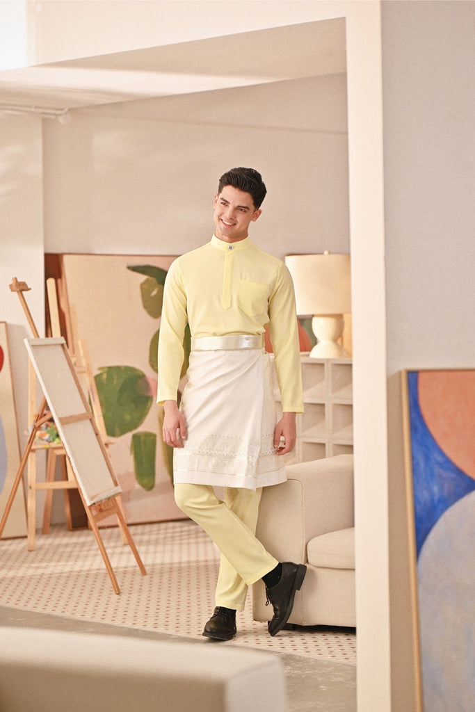 Baju Melayu Couture Slim Fit - Tender Yellow