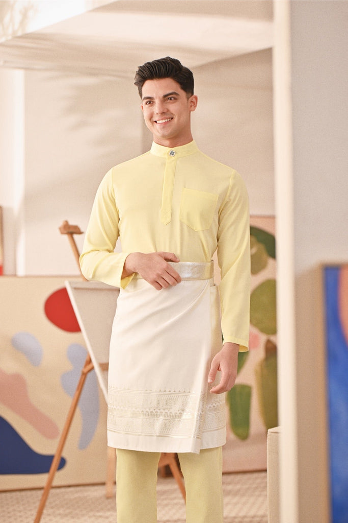 Baju Melayu Couture Slim Fit - Tender Yellow