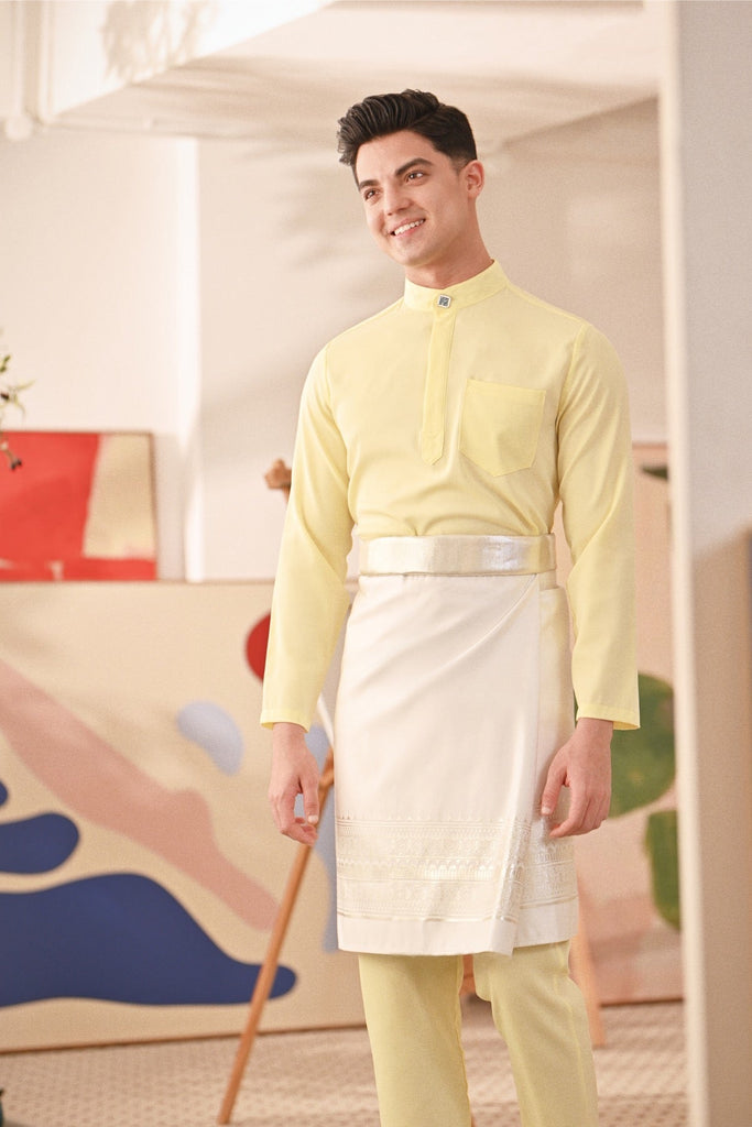 Baju Melayu Couture Slim Fit - Tender Yellow