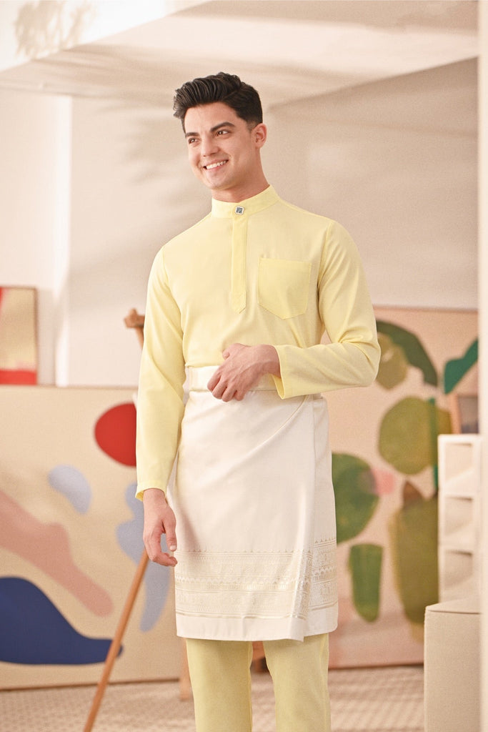 Baju Melayu Couture Slim Fit - Tender Yellow