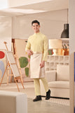 Baju Melayu Couture Slim Fit - Pastel Yellow