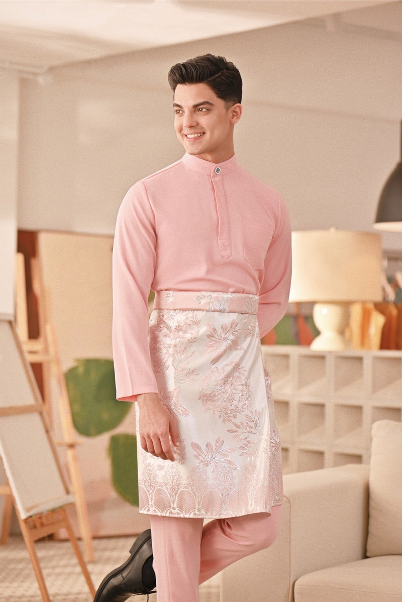 Baju Melayu Couture Slim Fit - Powder Pink