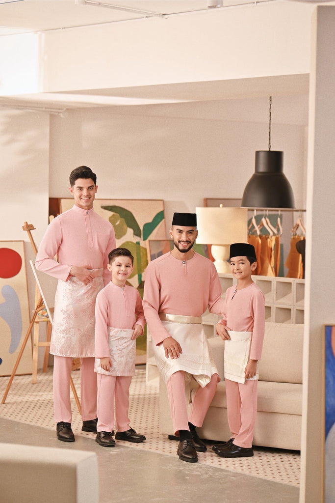 Baju Melayu Couture Slim Fit - Powder Pink
