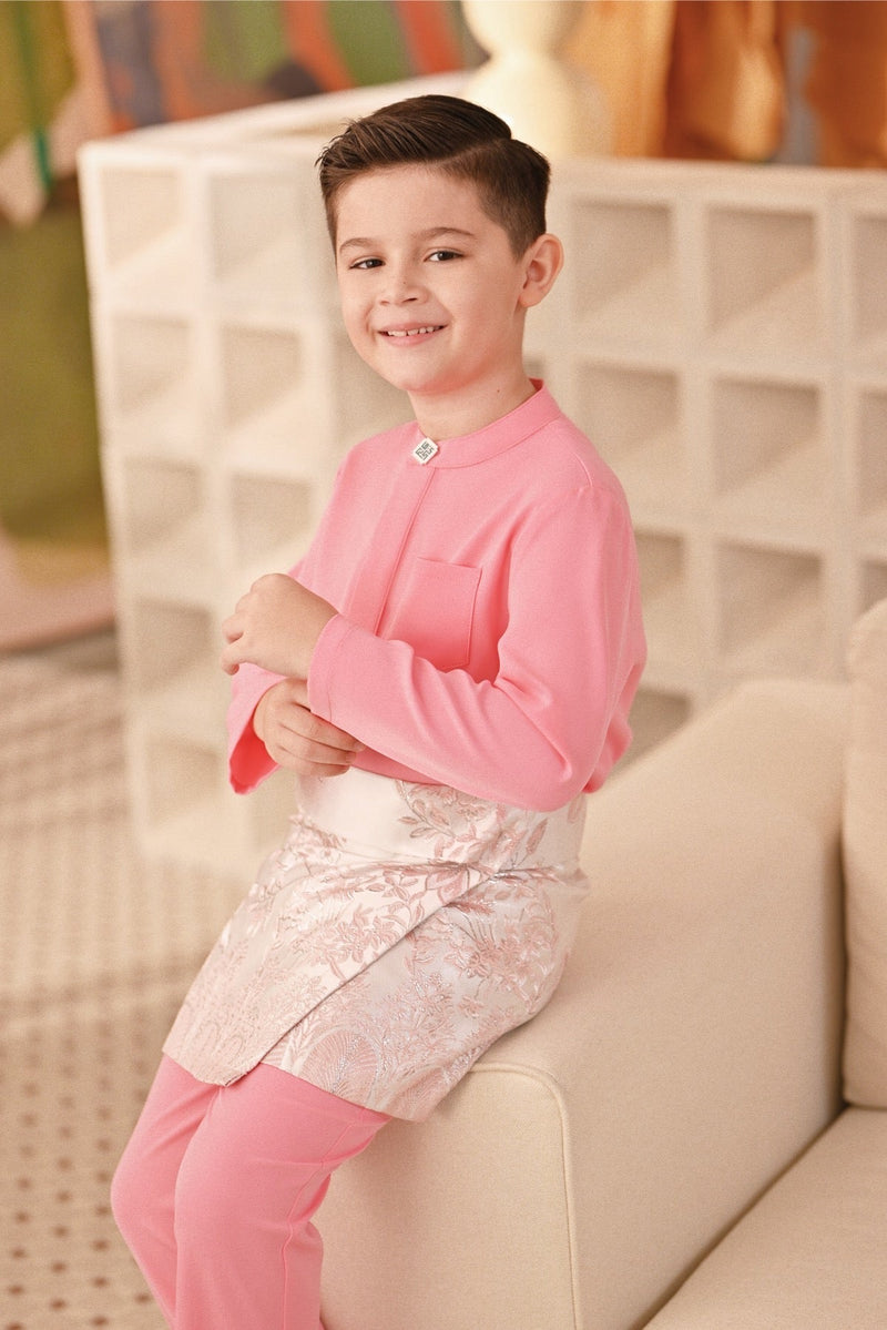 Baju Melayu Kids Couture Bespoke Fit - Bubblegum