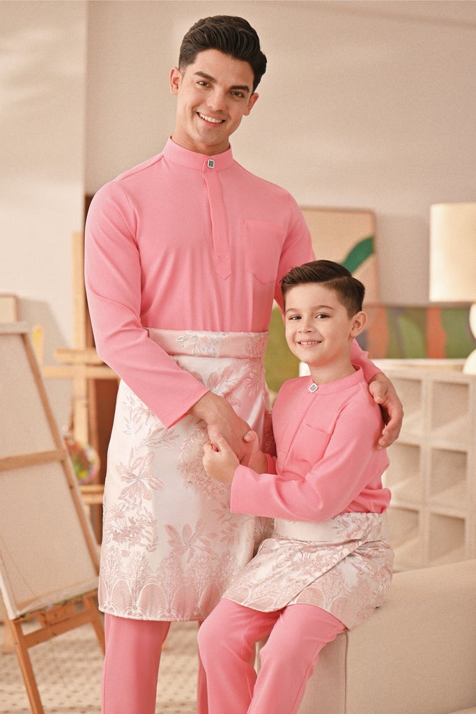 Baju Melayu Couture Slim Fit - Bubblegum