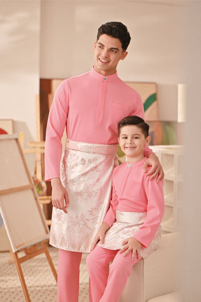 Baju Melayu Couture Slim Fit - Bubblegum