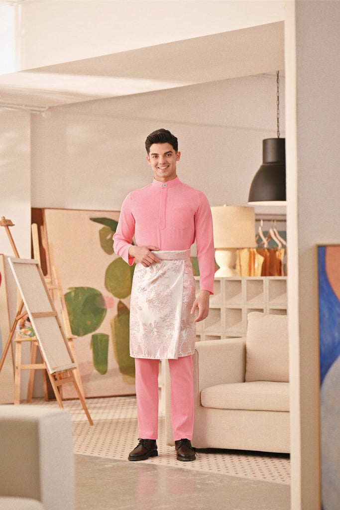 Baju Melayu Couture Slim Fit - Bubblegum