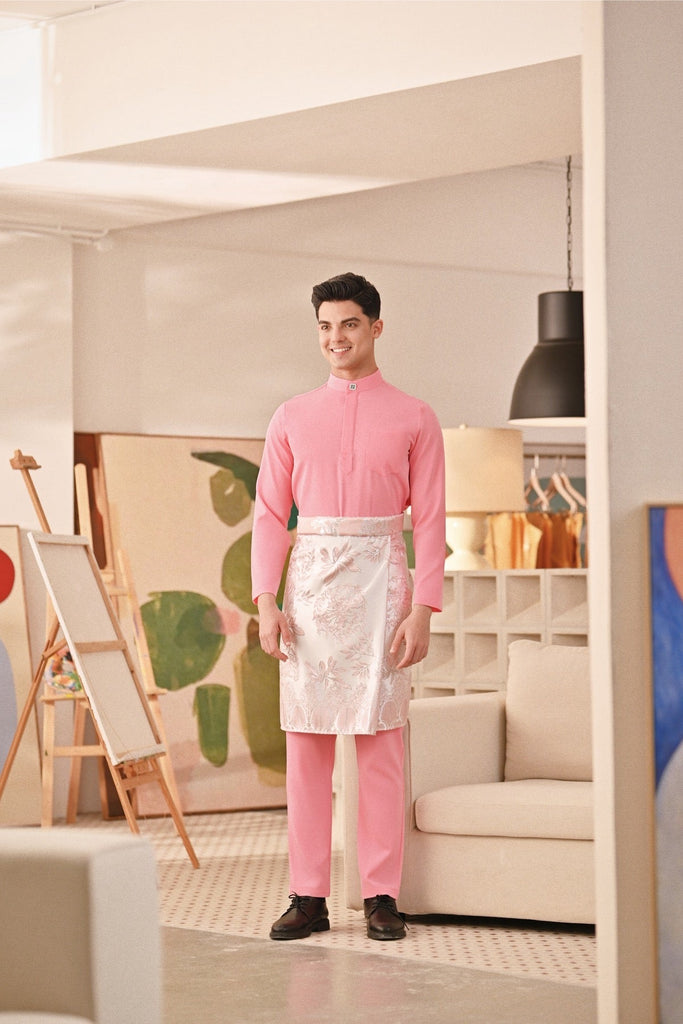Baju Melayu Couture Slim Fit - Bubblegum
